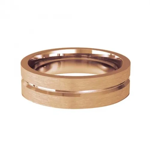 Patterned Designer Rose Gold Wedding Ring - Amore